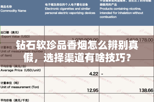 钻石软珍品香烟怎么辨别真假，选择渠道有啥技巧？